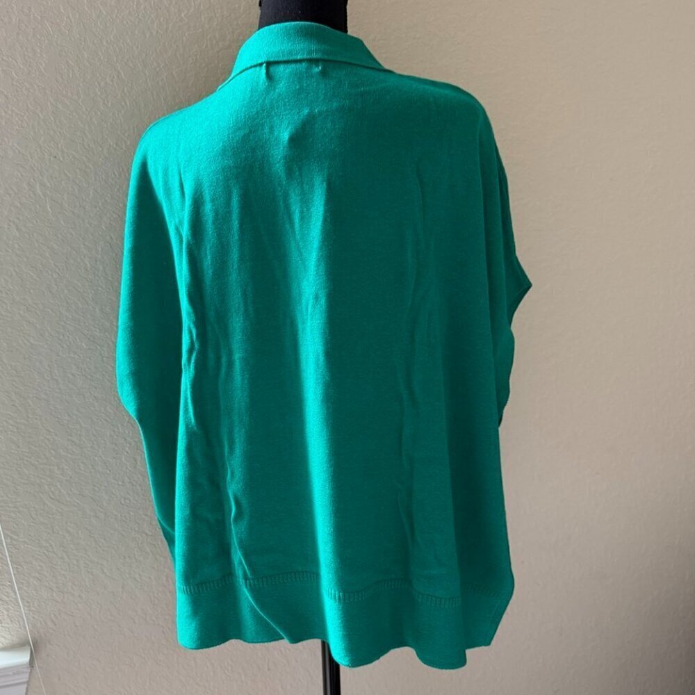 NWT BANANA REPUBLIC Oversized Johnny-Collar Green Sweater Women's Size M/L - Picture 4 of 10